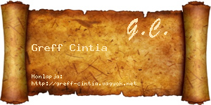 Greff Cintia névjegykártya